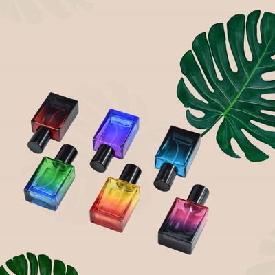 2 Pcs 30ml Glass Atomizer Refillable Empty Perfume Spray Bottles for Travel, Portable Perfume Bottle Fine Mist Sprayer Containers for Essential Oil Fragrance (Purple Blue)