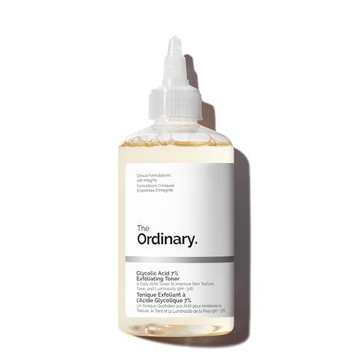 The Ordinary Glycolic Acid 7 Exfoliating Toner, Brightening and Smoothing Daily Toner for More Even-Looking Skin Tone, 3.4 Fl Oz