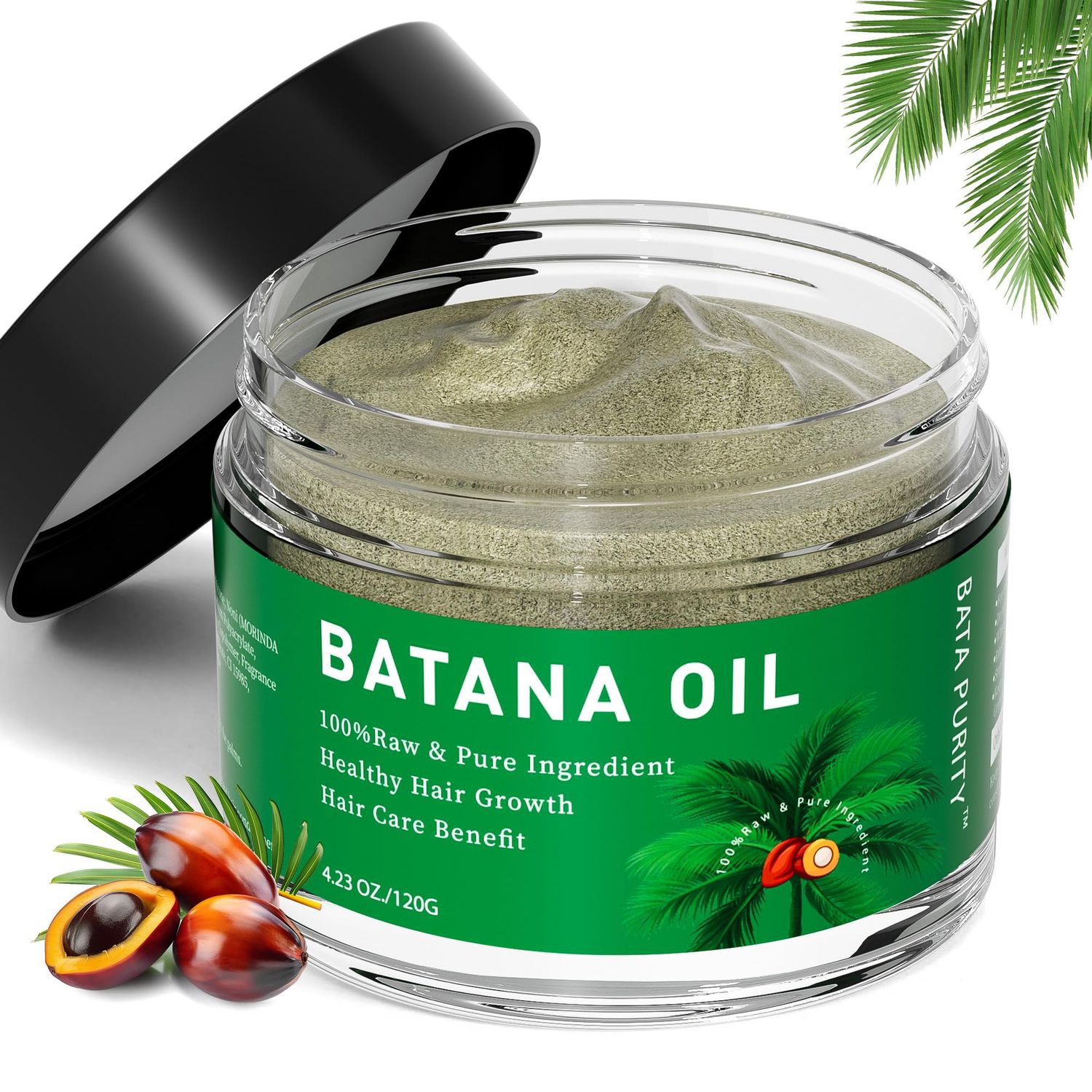 Batana Oil for Hair Growth - Organic Raw Batana Oil from Honduras, Nourishes Damaged Hair, Promotes Hair Growth Enhances Hair Thickness and Shine 4.23 OZ