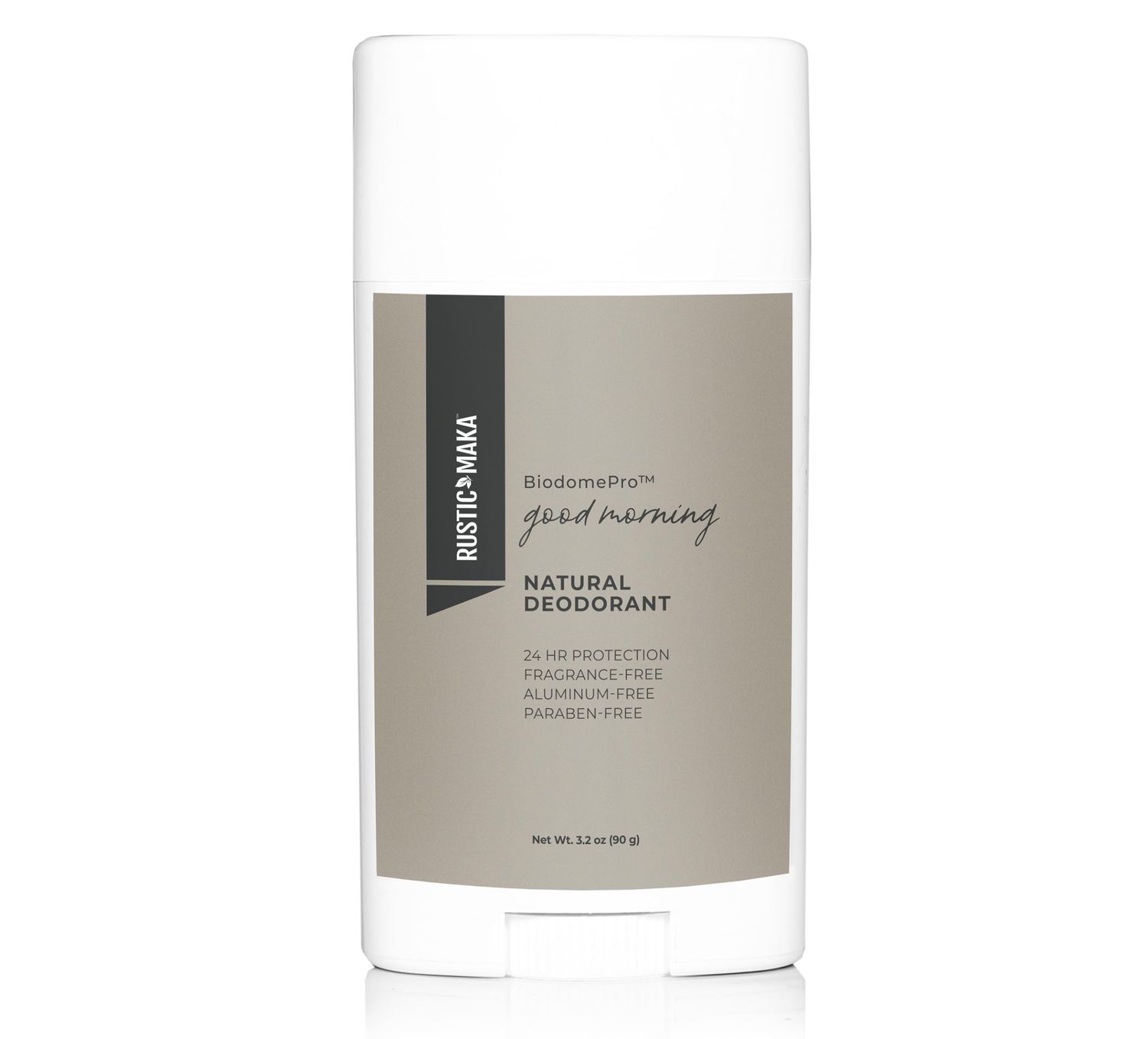 Rustic MAKA Natural Deodorant Good Morning Aluminum-Free Paraben-Free Odor-Neutralizing Fragrance-Free Cruelty-Free Prebiotic with Magnesium for 24-Hour Protection For Women Men