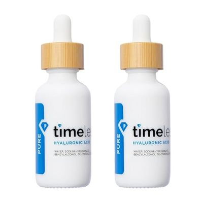 Timeless Skin Care Hyaluronic Acid 100 Pure Serum - Hydrating Face Serum for Personal Care - Fragrance-Free Hyaluronic Acid Serum for Skin Care - 2 oz (Pack of 2)