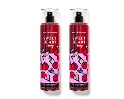 BBW - Bath and Body - SweetHeart Cherry Fine Fragrance Mist 8 oz (Pack of 2)