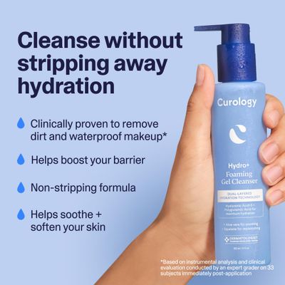 Curology Hydro Foaming Gel Facial Cleanser, Gentle Face Wash, Hydrating, Non-Stripping, Sensitive Skin Care, Fragrance Free, 5 fl oz