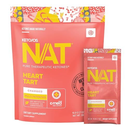 PRVIT KetoOS NAT Heart Tart Supplements - Charged - Exogenous Ketones - BHB Salts Ketogenic Supplement for Workout Energy Boost for Men and Women (20 Count)