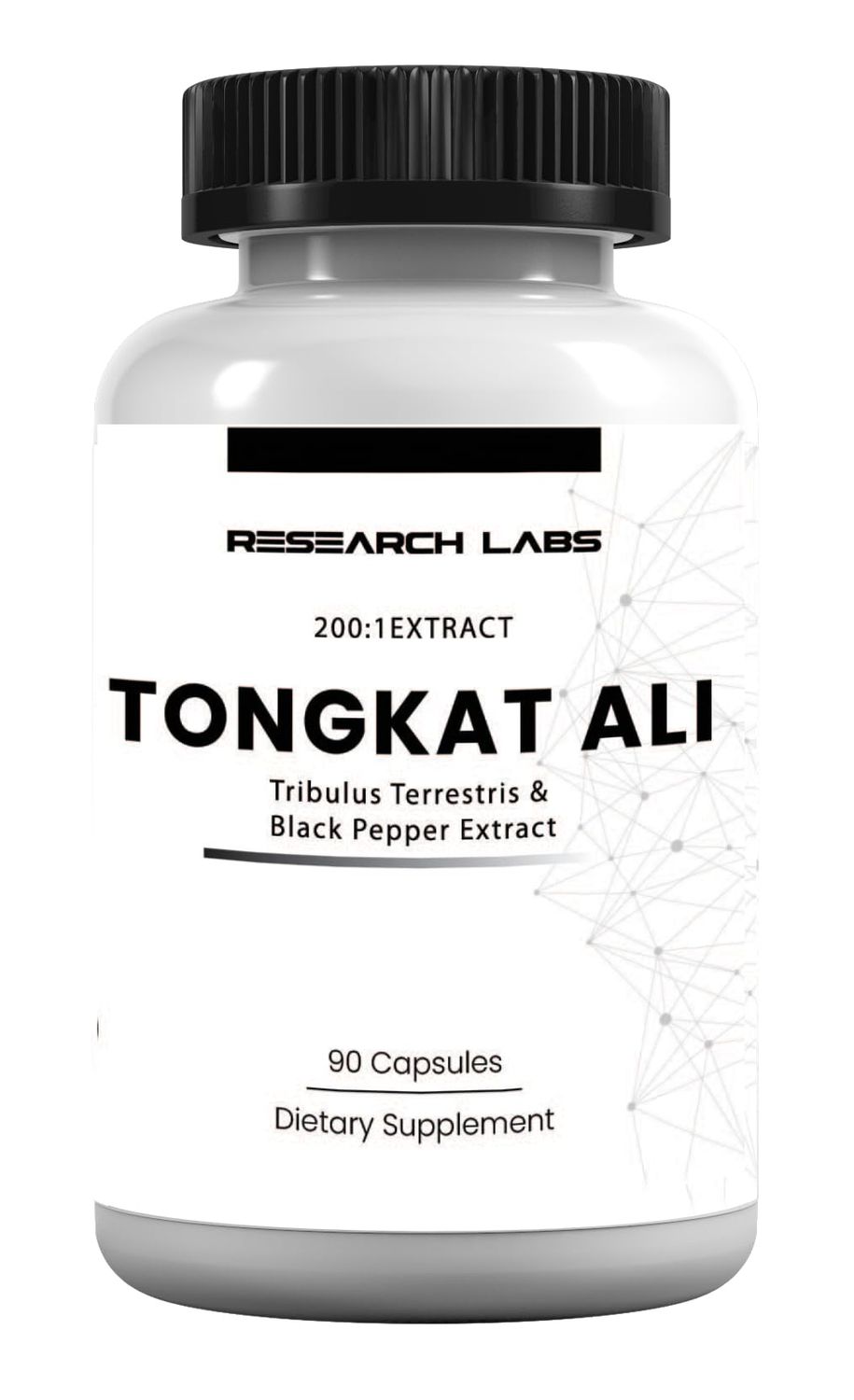 Research Labs Longjack Tongkat Ali Extract Capsules 200x Strength 200,000 mg Strength, Drive, Performance Muscle Mass