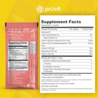 PRVIT KetoOS NAT Heart Tart Supplements - Charged - Exogenous Ketones - BHB Salts Ketogenic Supplement for Workout Energy Boost for Men and Women (20 Count)