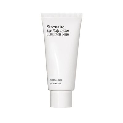 Ncessaire The Body Lotion Fragrance-Free. Firming Body Lotion for Women Men. 48 Hour Moisture. 5 Peptides, 2.5 Niacinamide, Vitamin CE Omega 69. Non-Comedogenic. 6.8 fl oz.