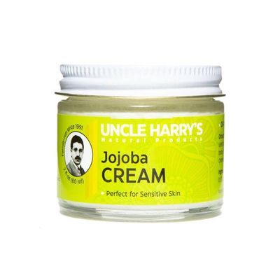 Uncle Harry&#39;s Natural Products Jojoba Cream, Smooth Lightweight Fragrance Free Jojoba Esters, Gentle and Non-Comedogenic Perfect for Sensitive Skin, Gluten and Hexane Free Vegan, 2 Ounce Glass Jar