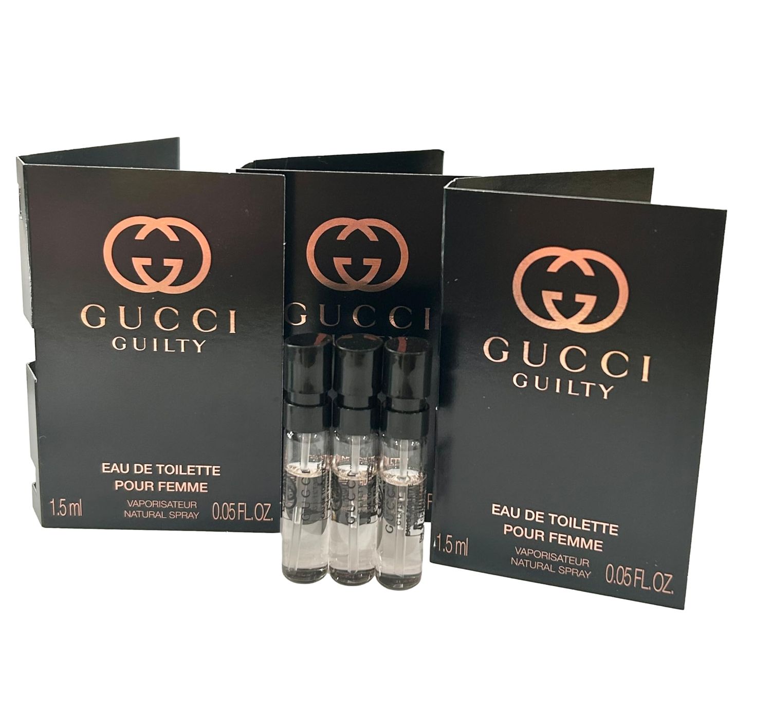 Gucci Guilty Sample Perfume Women Sample EDT Spray 1.5 ml 0.05 oz Small travel size - set of 3
