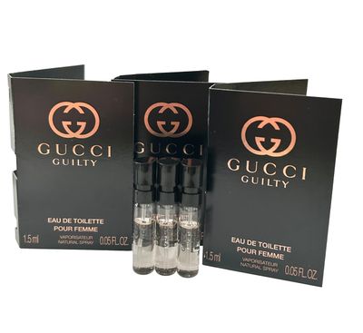 Gucci Guilty Sample Perfume Women Sample EDT Spray 1.5 ml 0.05 oz Small travel size - set of 3