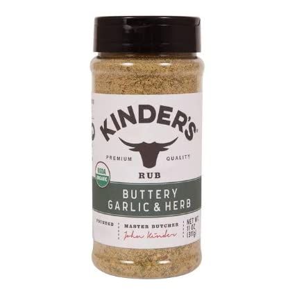 Kinder&#39;s Premium Quality Organic Rub and Seasoning - Buttery Garlic Herb, 11oz