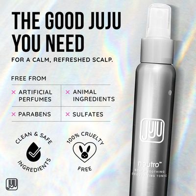 Soothing Scalp Hair Deodorizer Spray Tonic Neutro 4 Fl Oz - Hair Odor Neutralizer Spray, Scalp Odor Neutralizer, After Workout Refresher, No Artificial Fragrances Perfume Mist for Sweat and Odors