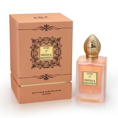 Prince Parfums Dubai - Story of Freesia Magnolia For Women - 3.4 Ounces - Extrait de Parfum - Delicate Bouquet of Freesia, Magnolia - Essence of Femininity Beauty