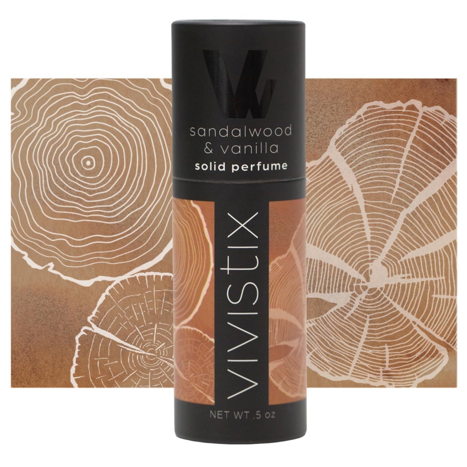 Vivistix Solid Perfume Stick Sandalwood Vanilla scent Portable, clean, warm, woodsy, vanilla, gourmand, calming, travel perfume Made in the USA No parabens, phthalates, or preservatives