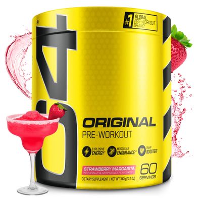 Cellucor C4 Original Pre Workout Powder Strawberry Margarita Vitamin C for Immune Support Sugar Free Preworkout Energy for Men Women 150mg Caffeine Beta Alanine Creatine 60 Servings
