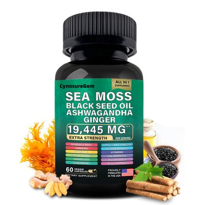 CynosureGem Sea Moss Capsules - Enriched with Vitamins C D, Sea Moss, and a Blend of Natural Extracts