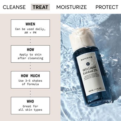 Naturium BHA Liquid Exfoliant 2, Leave-on Face Skin Care Exfoliating Pore Treatment, with Salicylic Acid Bioactive Fruit Acids, Packaging May Vary, 4 oz