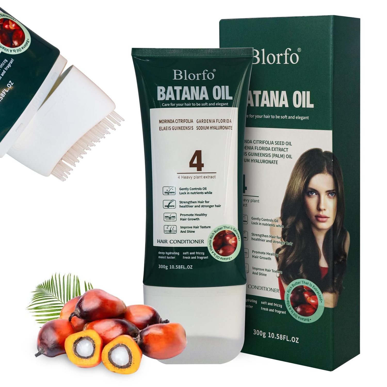 Batana Oil for Hair Growth - 100 Pure Organic Raw Batana - Promotes Thicker, Stronger Hair, Helps Prevent Hair Loss - Natural for Men Women - 10.58 oz
