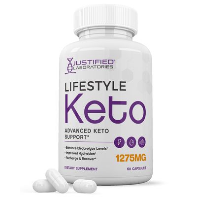 Lifestyle Keto Pills 1275MG New Improved Formula Contains Apple Cider Vinegar Extra Virgin Olive Oil Powder Green Tea Leaf 60 Capsules