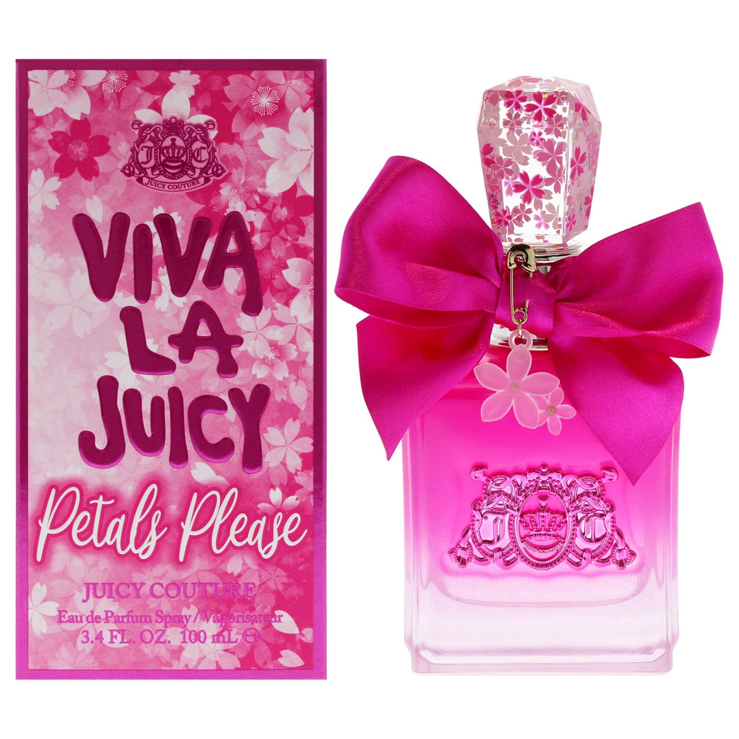 Juicy Couture Viva La Juicy Petals Please Eau De Parfum, Women&#39;s Perfume with Notes of Lush Waterlily, Pink Freesia Vanilla Madagascar - Fruity Floral Perfume for Women, EDP Spray, 1.7 Fl Oz