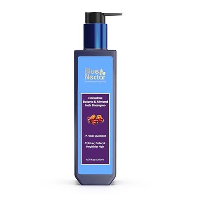 Blue Nectar Batana Oil Shampoo for Fuller Stronger Hair Suitable for Dry, Frizzy, Curly, and Wavy Hair Redensyl Alternate Organic Shampoo for Women Men (6.76 Fl Oz, 17 Herbs)