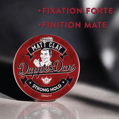 Dapper Dan Strong Hold Matte Clay, 100ml - Smoked Saffron Leather Fragranced Hair Styling Clay for Men