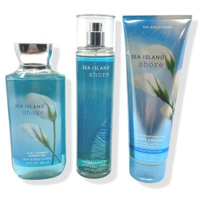 Sea Island Shore 8oz Fine Fragrance Mist, 10oz Shower Gel and 8oz Body Cream 3-Piece Bath and Body Bundle