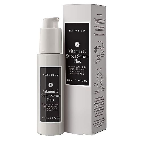 Naturium Vitamin C Super Serum Plus, Smoothing Face Care, plus Retinol, Hyaluronic Acid, Niacinamide Salicylic Acid, 1 oz