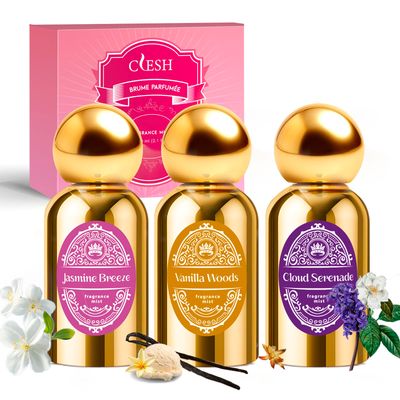 Body Spray for Women, Fragrance Mist, 3 Pack Travel Size Set, 60ml2.1 fl oz, Vanilla Woods, Cloud Serenade, Jasmine Breeze