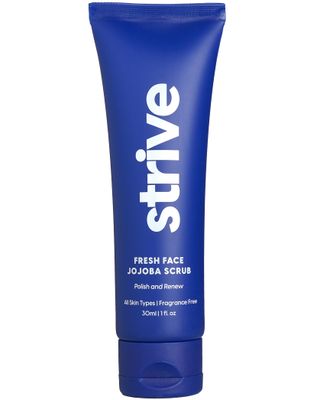 Strive - Fresh Face Jojoba Scrub - Mens Face Scrub, Fragrance Free, Smooth, Clear Skin, Refreshing with Aloe Vera, Centella Asiatica, Hyaluronic Acid Niacinamide - For All Skin Types - 30 ML