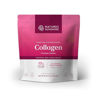 Nature&#39;s Sunshine Collagen Powder Type I and III Grass Fed and Pasture Raised Premium Bovine Collagen Peptides 18 Oz