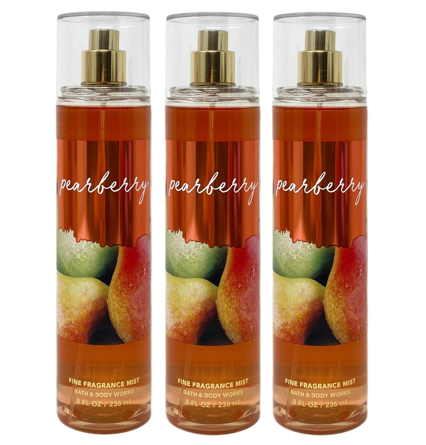 Bath Body Works Pearberry Fine Fragrance Mist, 8 Oz - Pack of 3
