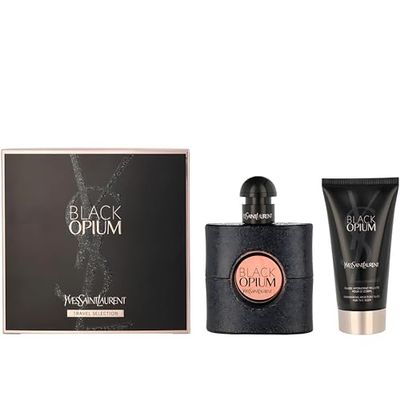 Black Opium by Yves Saint Laurent Eau de Parfum Spray 50ml Shimmering Moisturising Fluid 50ml