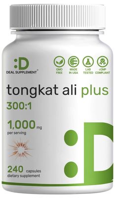 Deal Supplement Tongkat Ali Extract 3001 with Horny Goat Weed 1,100mg, 240 Capsules - Indonesian Longjack Eurycoma Longifolia Root - Extra Strength Herbal Supplement for Energy