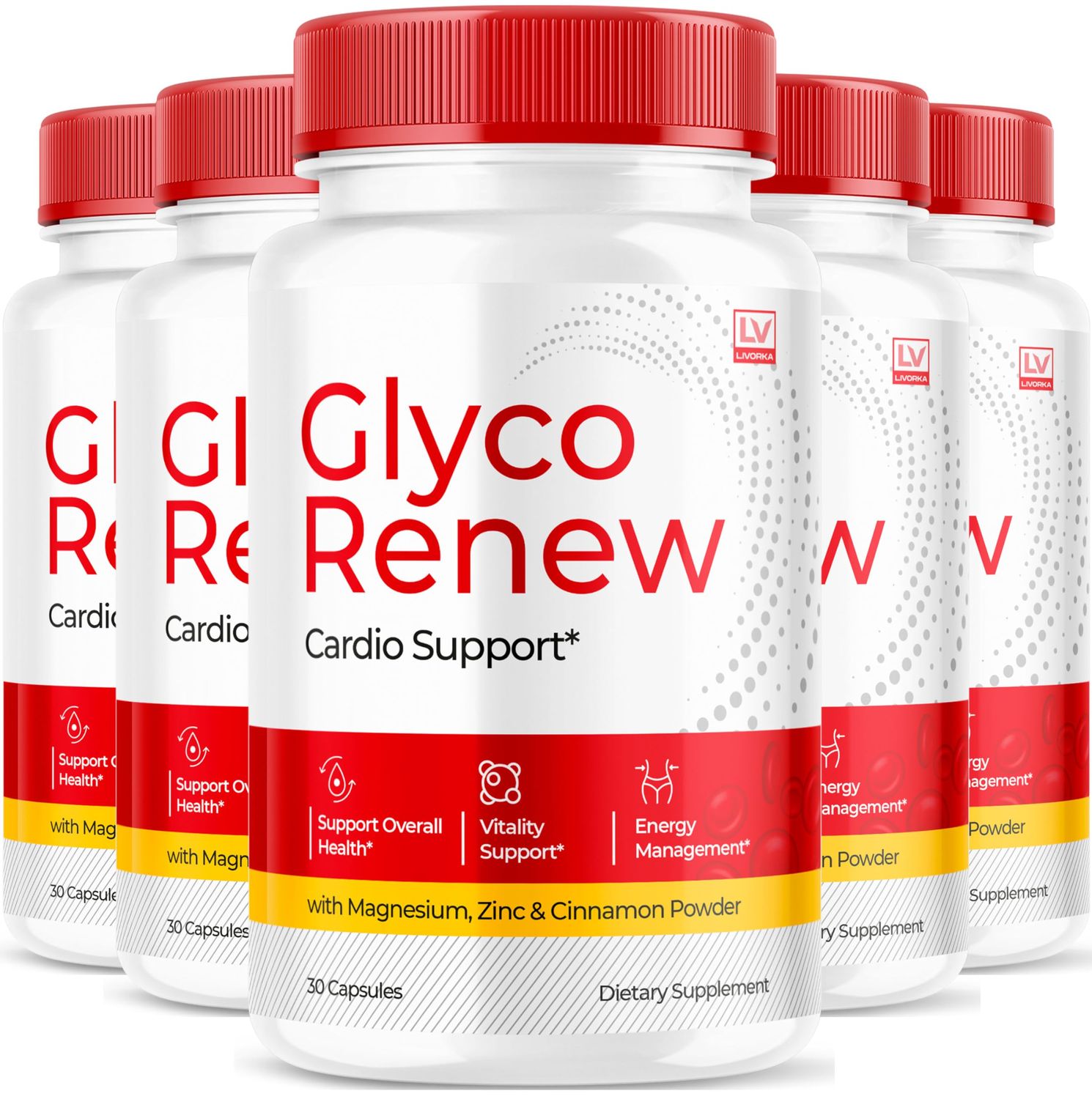 (5 Pack) Glyco Renew - Glyco Renew Blood Support, GlycoRenew Blood Support, Glyco Renew Blood Support Pills, Ripped Glyco Renew Blood Support, Glyco Renew Pills, Glyco Renew Supplement, 150 Capsules