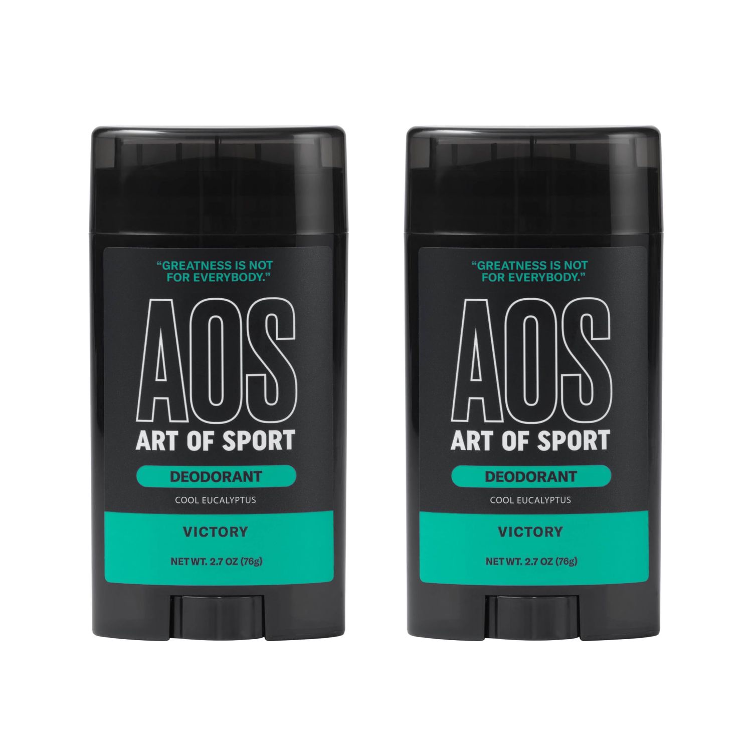 Art of Sport Mens Deodorant, Talc Free, Eucalyptus Fragrance, Made with Natural Botanicals, Green Tea, Made for Athletes, Victory Scent, 2.7 Ounce (Pack of 2)