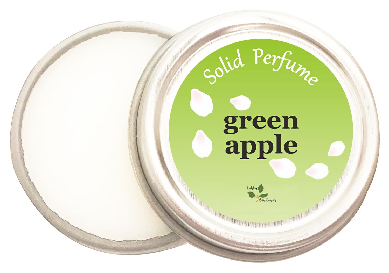 Ladybug Soap Company Crisp Green Apple Solid Perfume - All Natural, Phthalate-Free Fragrance Long-Lasting, Highly Scented, Layerable Balm Portable Travel-Friendly 0.3 oz Tin