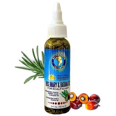 Nefertiti&#39;s Secrets Rosemary Batana Oil for Hair Growth 100 Natural and Hydrating with Black Seed Avocado Lavender, Coily, Kinky Straight Hair Curly Secret Hair Products - 2 Oz
