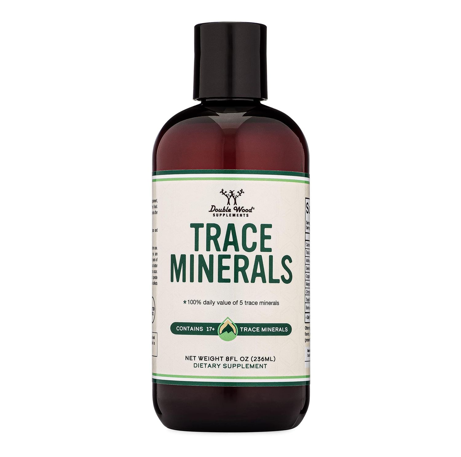 Trace Minerals (Liquid Trace Mineral Drops) Over 17 Trace Minerals and 100 Daily Value of 5 Trace Minerals Iodine, Selenium, Copper, Manganese, Chromium for (Add to Drinking Water) by Double Wood