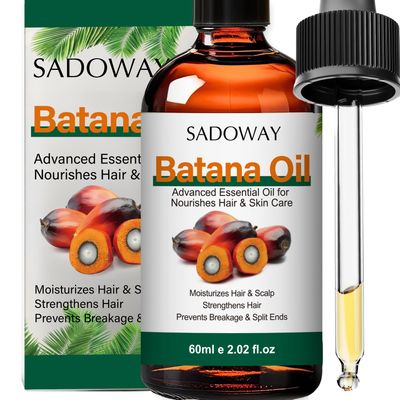 SADOWAY Batana Oil for Hair Growth Natural Pure Batana Oil Prevent Hair Loss Split Ends Elimination Repair Damaged Dry Permed Hair Suitable for Face Scalp Skin Care 2.02 fl oz