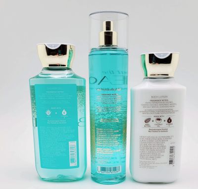 Bath Body Works - At the Beach - 3 pc Trio Bundle - Shower Gel, Fine Fragrance Mist and 24-Hour Moisture Body Lotion -2020, Full Size