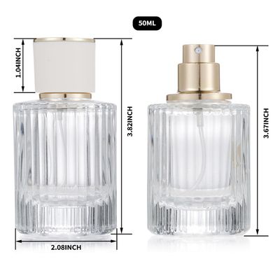 Jxcmeng 2 Pack 30ml 50ml Empty Perfume Spray Bottles, Refillable Fine Mist Atomizer Portable Travel Cologne Atomizers Fragrance Containers Sprayer for Perfume(50ML White cap and 30ML White cap)
