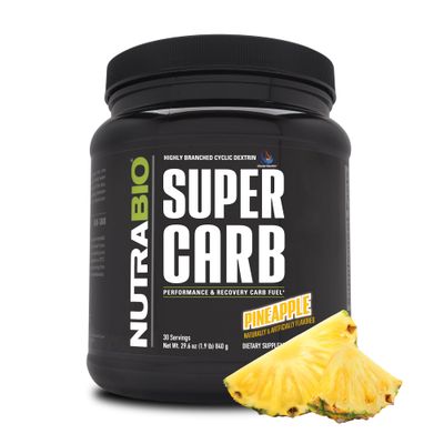 NutraBio Super Carb - Complex Carbohydrate Supplement Powder - Cluster Dextrin and Electrolytes for Performance Enhancement Muscle Recovery - Pineapple, 30 Servings