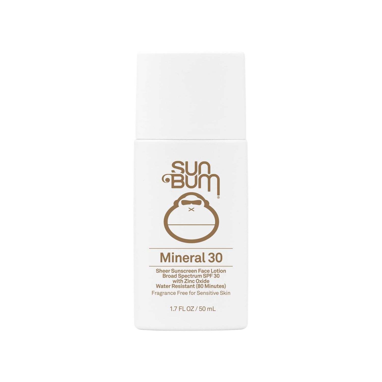Sun Bum Mineral SPF 30 Face Sunscreen Lotion - Broad Spectrum and Fragrance Free Moisturizing Facial Sunscreen - Hawaii 104 Act Compliant (Without Octinoxate Oxybenzone) - Travel Friendly - 1.7 oz