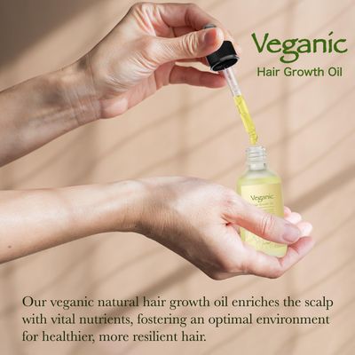 Veganic Natural Hair Growth Oil, Veganic Hair Growth Oil with Rosemary Oil, Castor Oil, Argan Oil, Raw Batana Oil, Veganic Hair Oil for Hair Growth 30ml x 2pcs.