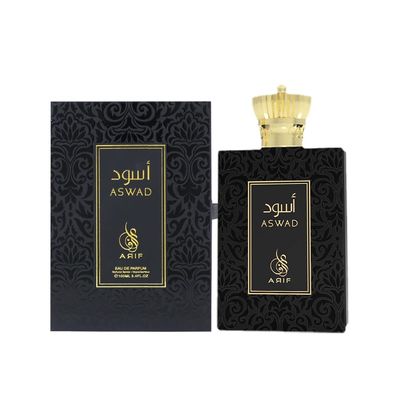 ARIF Aswad Perfumes - Fresh Long-Lasting Eau de Parfum for Men - Apple, Bergamot, Sandalwood, Vanilla - Exotic Oriental Fragrance for Men - 3.4 oz