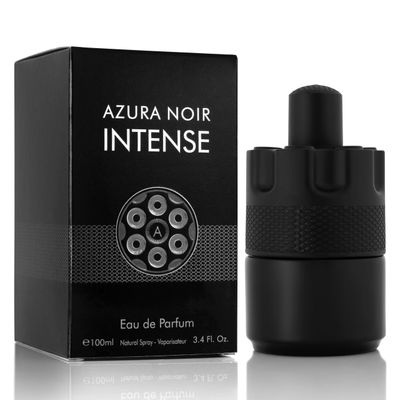 URBAN COLLECTION Azura Noir Intense Eau De Parfum for Men 3.4 fl oz - Cardamom Earthy Notes - Bourbon Vanilla Base - Long Lasting - Elegant 100ml Bottle - Free of Paraben, Vegan Cruelty-Free