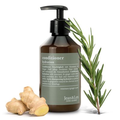Jean Len Moisturizing Conditioner Rosemary Ginger, for dull and dull hair, nourishes intensively improves combability, conditioner with spicy fragrance, without parabens silicones, 10.14 Fl Oz