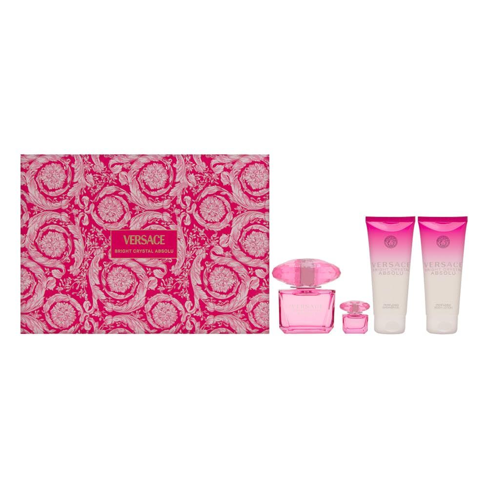 Versace BRIGHT CRYSTAL ABSOLU 4 PIECE GIFT SET - 3.4 OZ PERFUMED