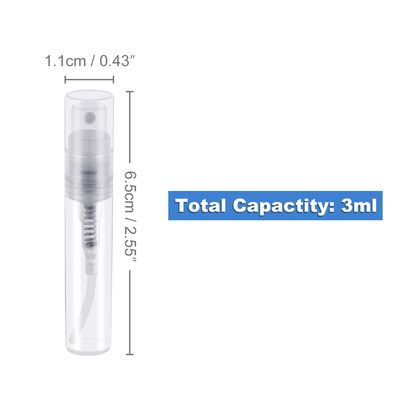 Thyores 50pcs mini perfume atomizer, clear plastic spray bottle portable fragrance spray bottle - 3ml